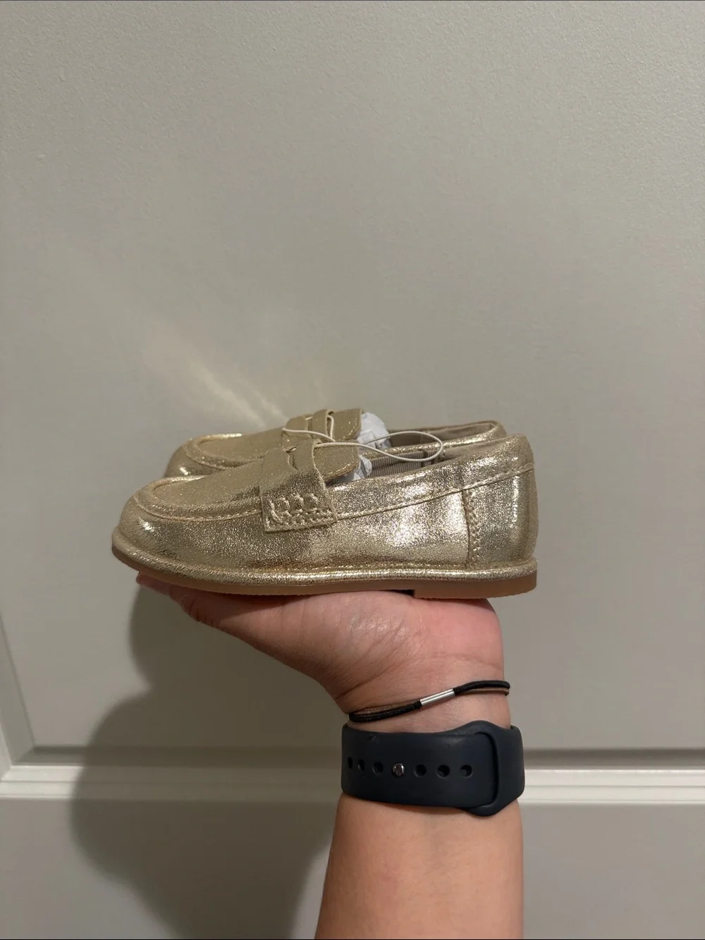 ZARA Kids Metallic Gold Slip-On Loafers